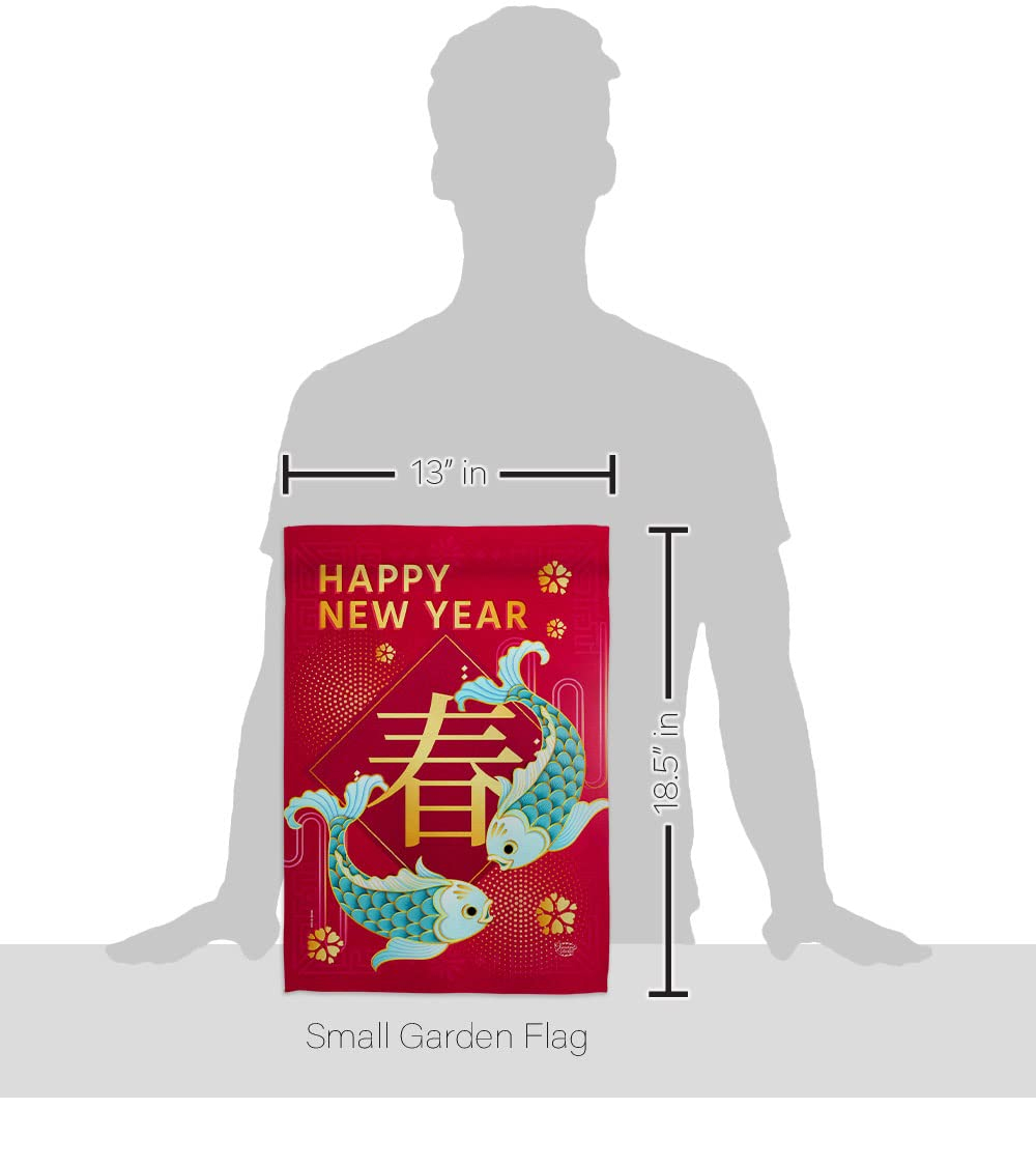 Spring Chinese New Year Garden Flag Home Decor Banner Wall Art Patio Lawn Front Porch Room Small Outdoor Tapestry Yard Sign Lunar New Year Gifts Chinese Decorations Made in USA