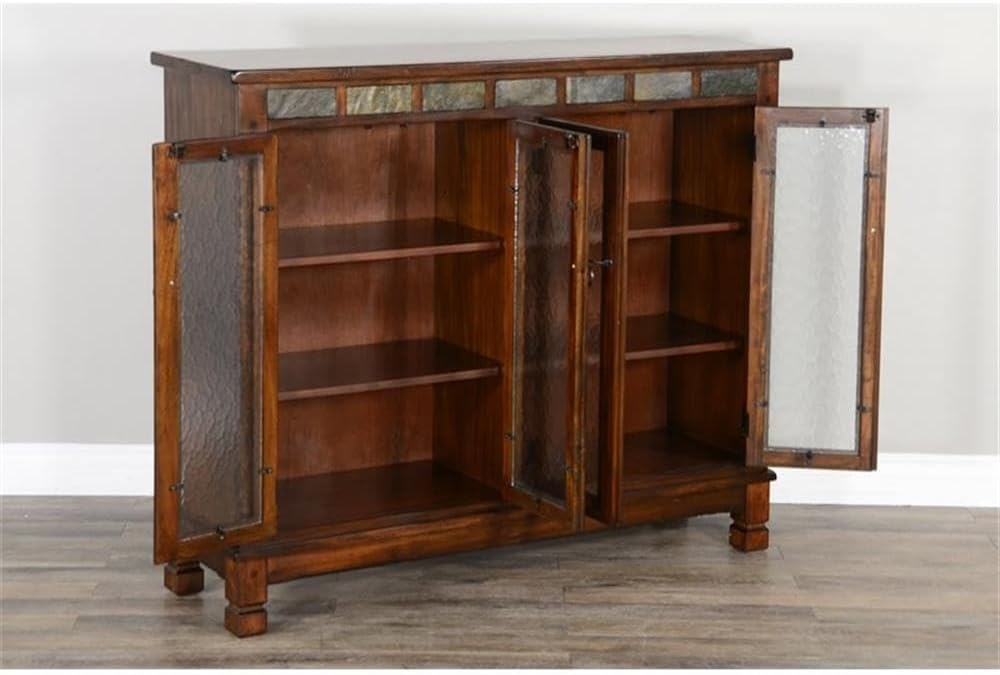 Sunny Designs Santa Fe 42" Traditional Wood Bookcase in Dark Chocolate