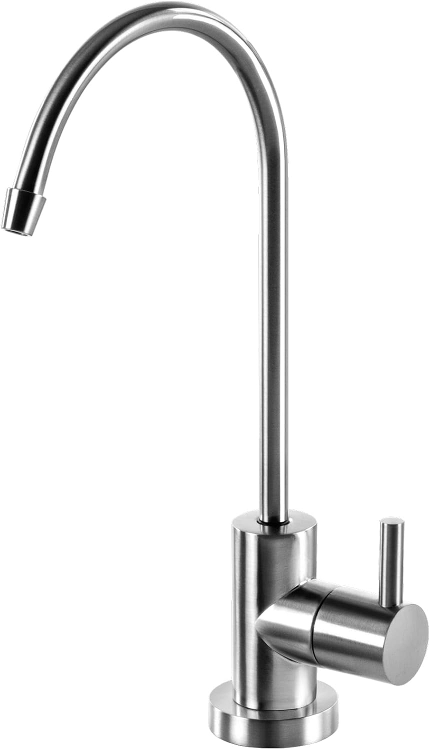 Express Water Modern Water Filter Faucet – Chrome – Drinking Water Faucet – Reverse Osmosis Filtration System and Kitchen Sink Beverage Faucet – Simple 3-Piece Easy Install Faucet