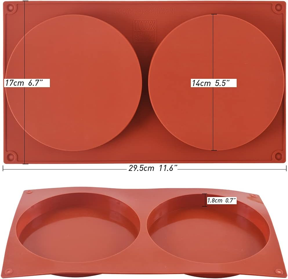 ionEgg Round Cake Pans, 5.4 Inches Silicone Molds for Baking, Nonstick & Quick Release Baking Pans for Layer Cakes, Cheese Cakes, Rainbow Cakes and Chocolate Cakes, Pack of 2