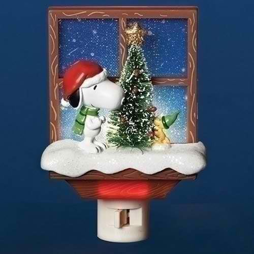 Collections Etc Peanuts Snoopy Incandescent Christmas Night Light
