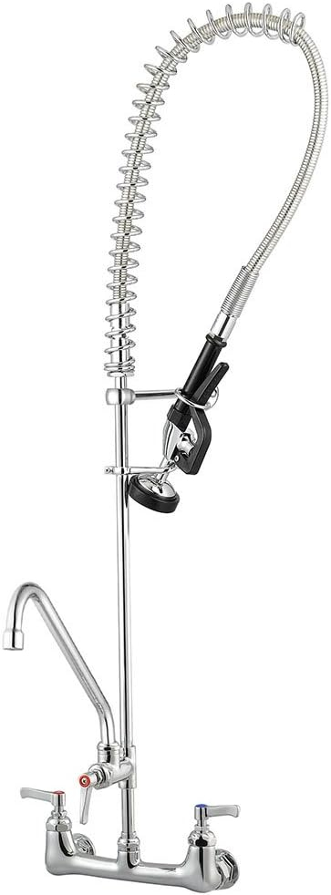 Aquaterior 44" Commercial Pre-Rinse Kitchen Faucet 12" Add-on Spout Wall Mount CUPC NSF CEC