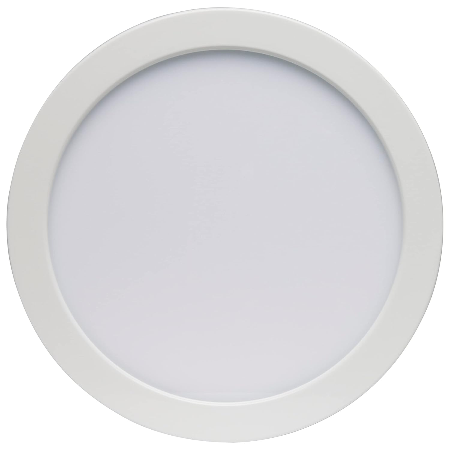 Satin White 9" LED Flush Mount with Brushed Nickel Finish