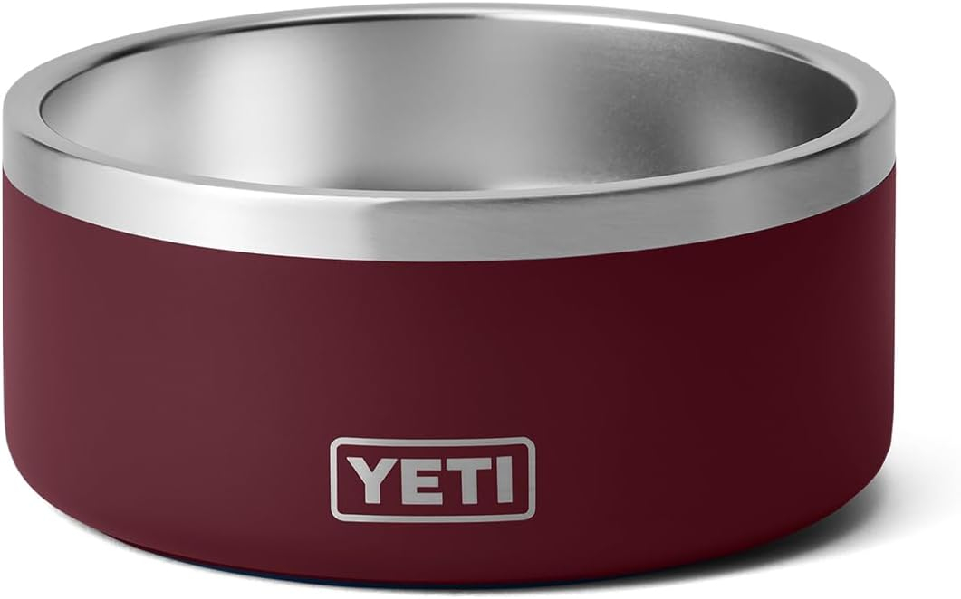 Wild Vine Red 8-Cup Stainless Steel Non-Slip Dog Bowl