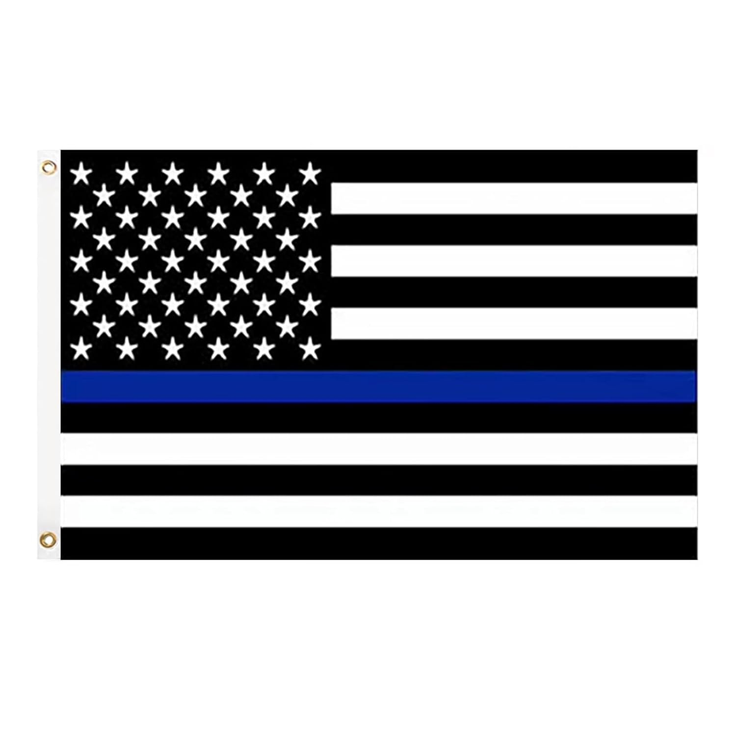 Thin Blue Line American Flags for Outside 3x5 US USA Police Flag Outdoor Vivid Color Fade Resistant Double Stitched Blue Line flag with Brass Grommets