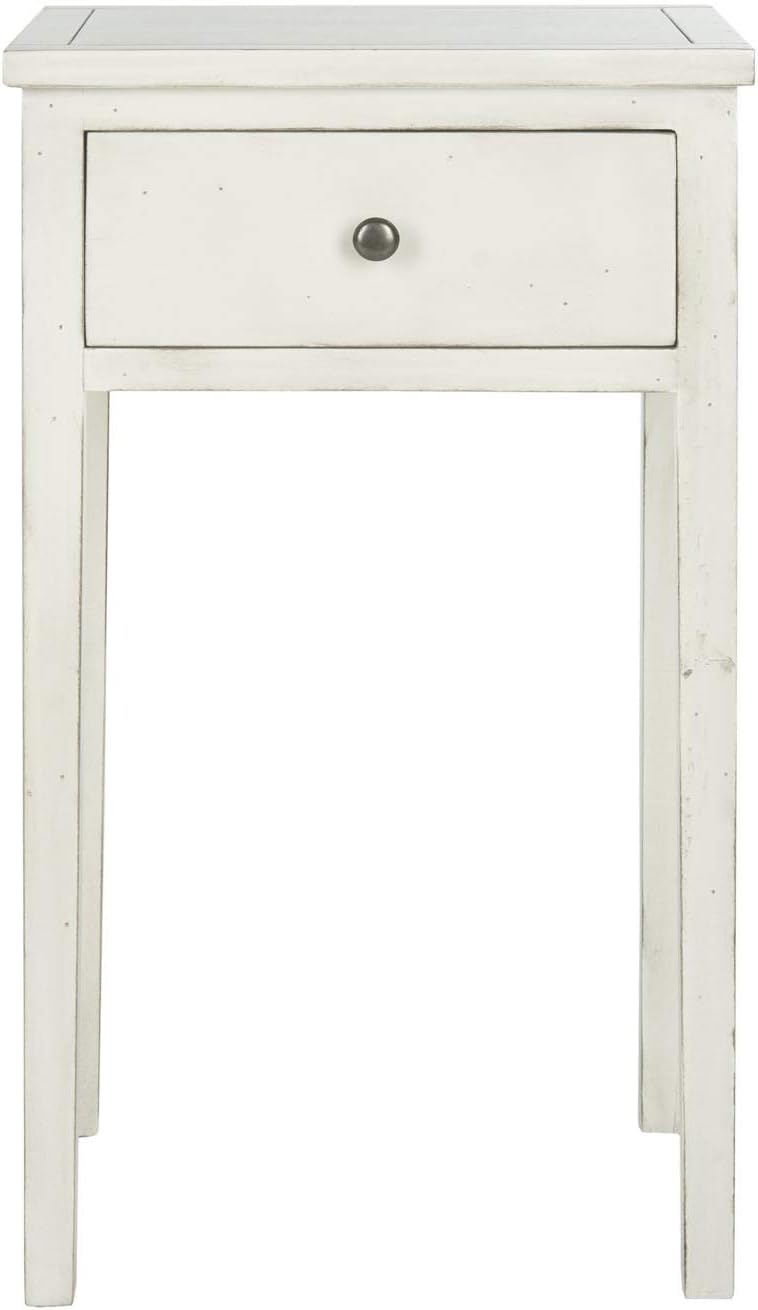 SAFAVIEH Abel Nightstand With Storage Drawer White Birch