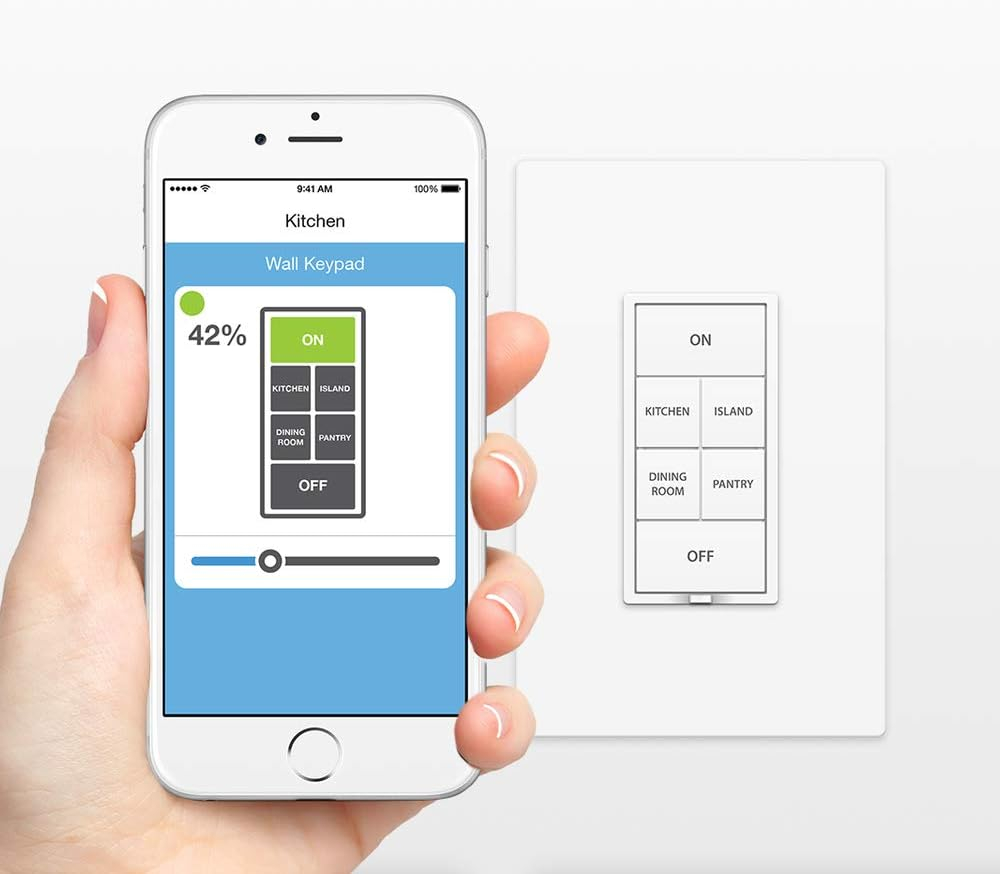 Insteon Smart Dimmer 6-Button Keypad, KeypadLinc in-Wall Controller, 2334-232 (White) - Insteon Hub Required for Voice Control with Alexa & Google Assistant