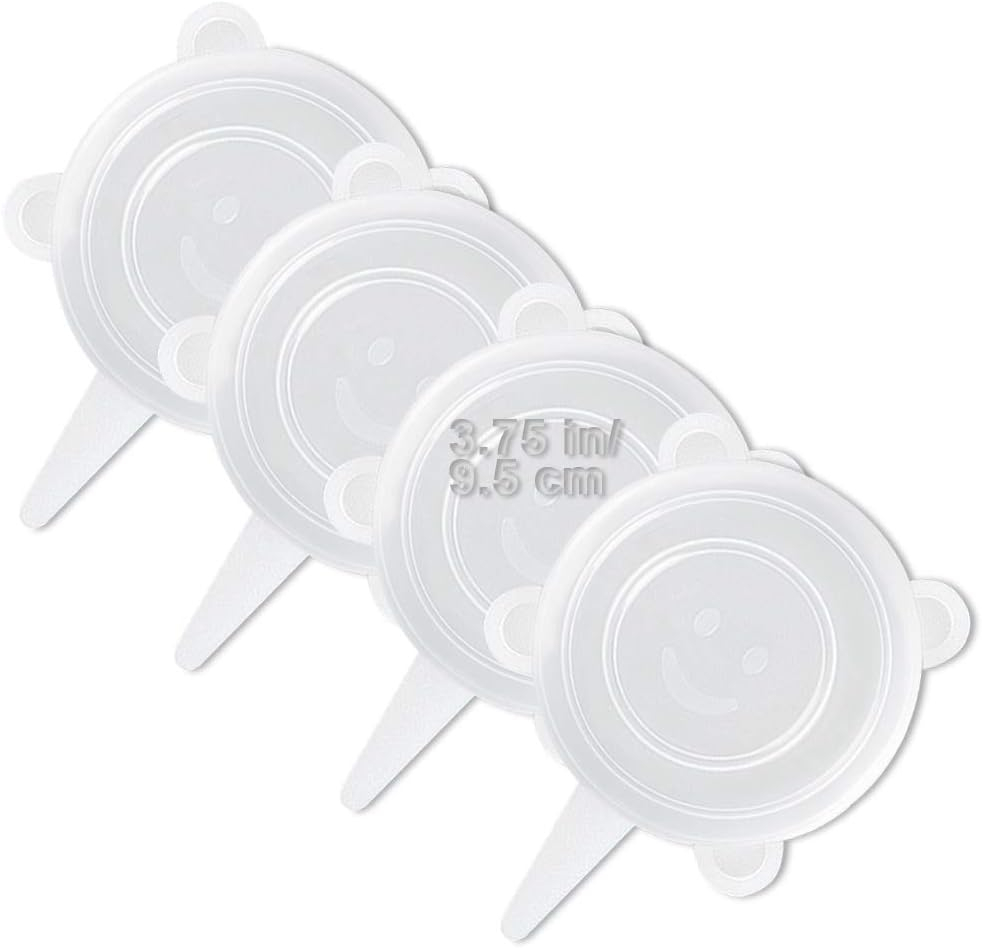 4 Pack Same Size Silicone Stretch Lids, Thicker Reusable Sturdy Silicone Container Cover, Expandable Food Storage Covers, Dishwasher and Freezer Safe, 2.56in(6.5cm)