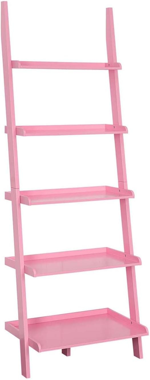 Convenience Concepts American Heritage Bookshelf Ladder, Light Pink