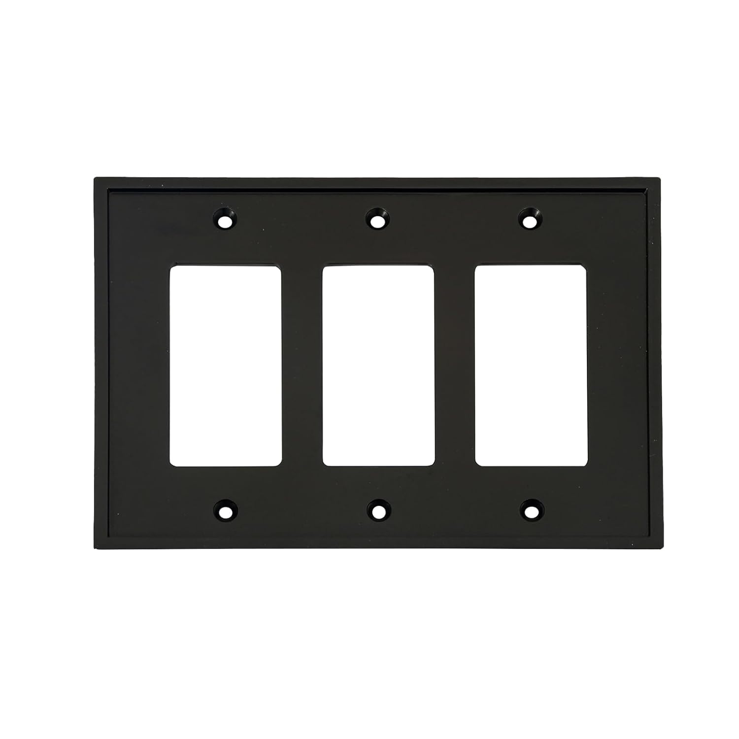 Matte Black Triple Gang Modern Wall Plate Cover