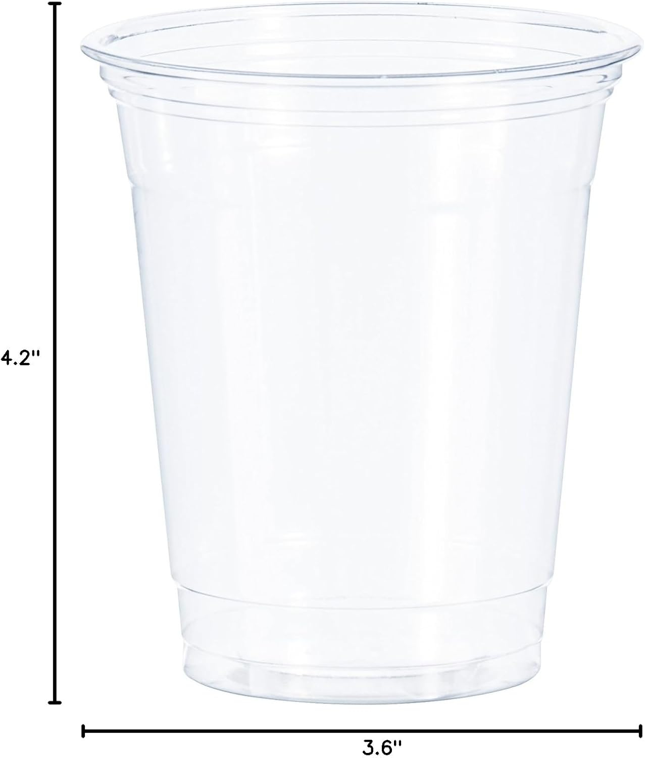 Clear Recyclable Plastic Disposable Cups, 12 oz