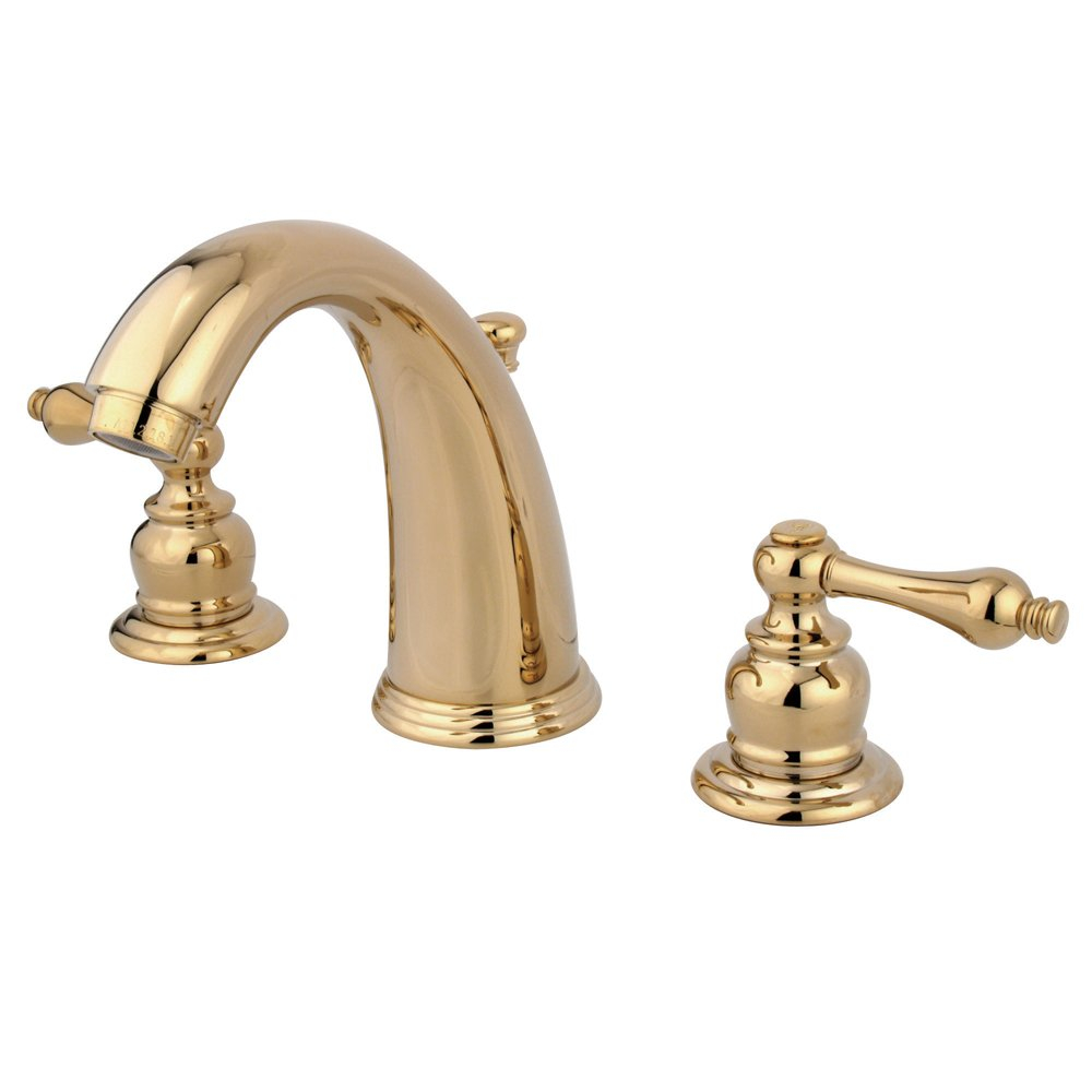 Kingston Brass Victorian Two-Handle 3-Hole Deck Mount Widespread Bathroom Faucet with Retail Pop-Up Drain