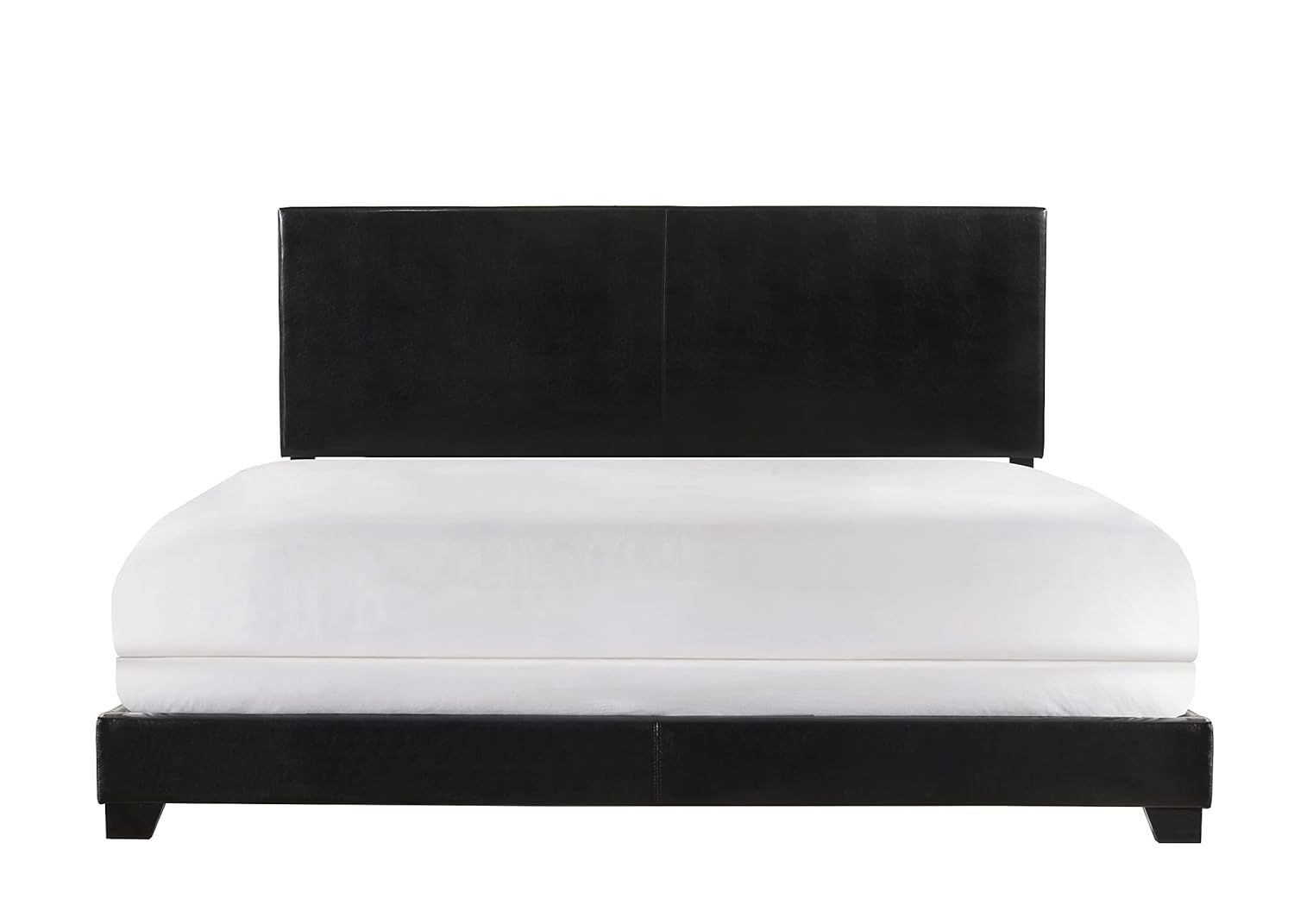 Crown Mark Erin Faux Leather Bed, Black, King