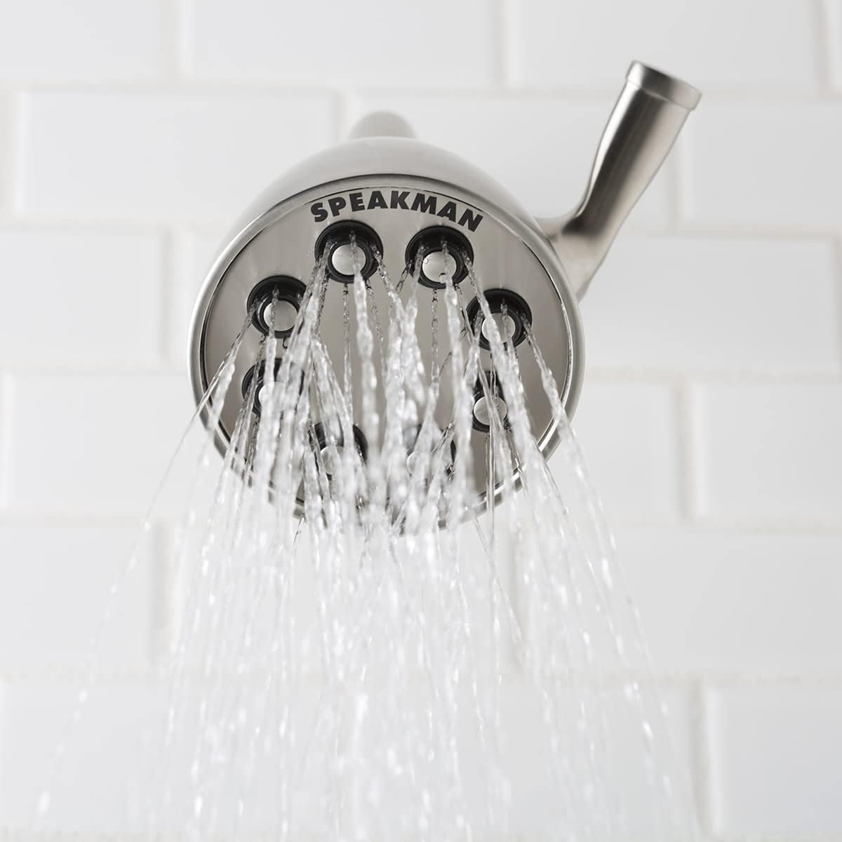 Brushed Nickel Adjustable Solid Brass Wall Mounted Shower Head