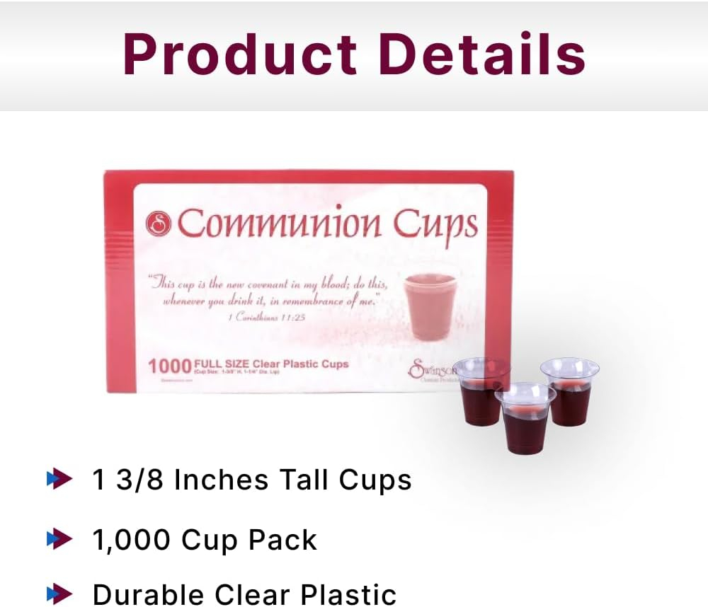 Swanson Communion Disposable Plastic Cups, Clear, 1000 Count