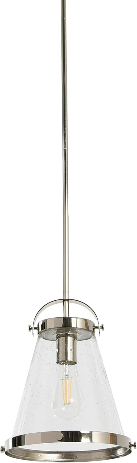 Robert Stevenson Lighting Robert Stevenson Lighting Wesley - Metal and Seedy Glass Ceiling Light, Brushed Gold