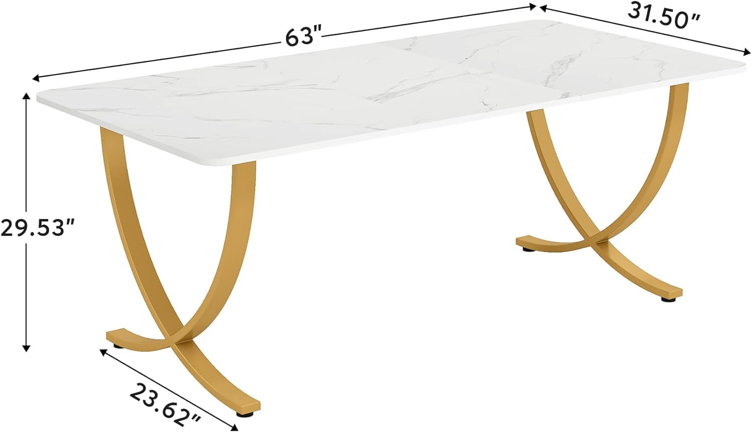 Tribesigns Conference Table, 63” W x 31.5” D Large Office Desk, Rectangular Meeting Room Table