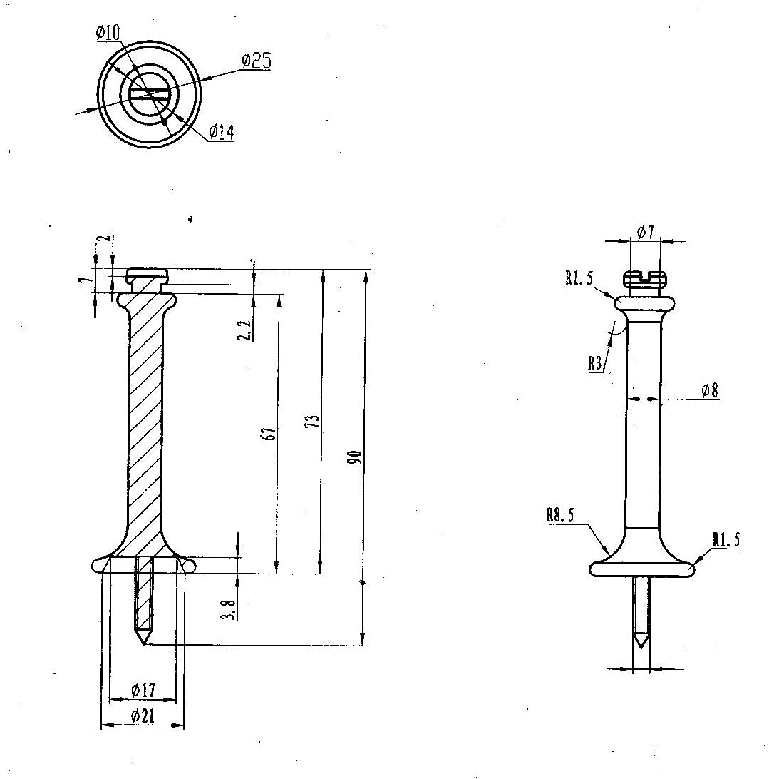 Richelieu Hardware 216NBR Onward 3-in (76.2 mm) Rigid Door Stop, Brushed Nickel
