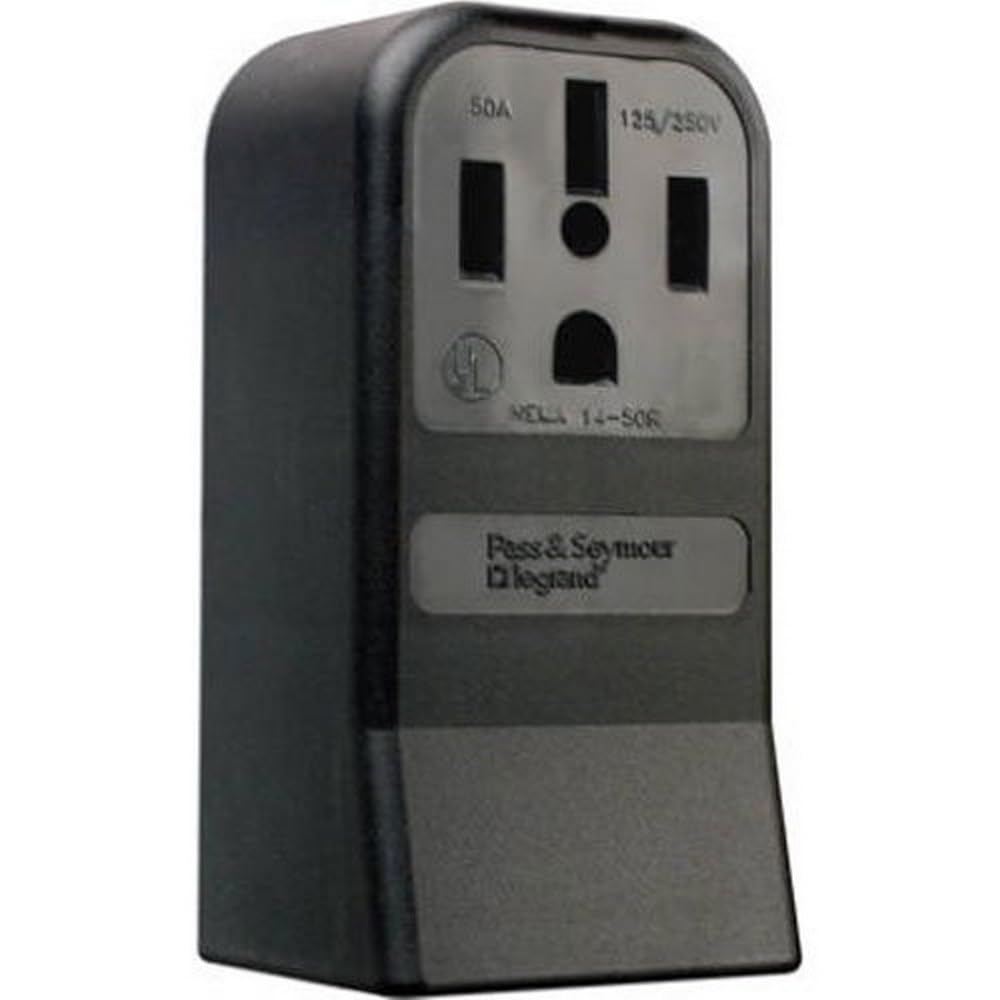 Pass & Seymour 3854CC6 Surface Mount Range Outlet, 50A, Black