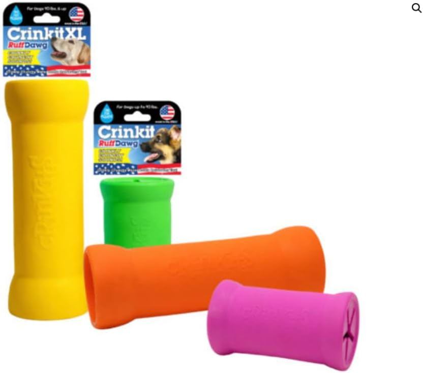 Ruff Dawg Crinkit Rubber Indestructible Retrieving Dog Toy for Water Bottles, Color Varies