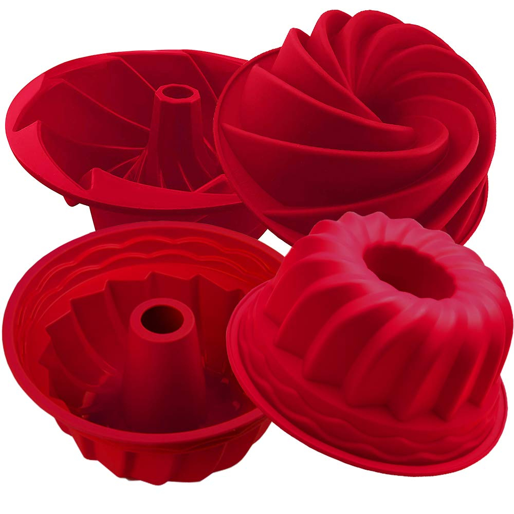 Silicone Fluted Pan Cake Nonstick Jello Molds Tube - Baking Cake, Jello, Gelatin, Bread - Para Gela