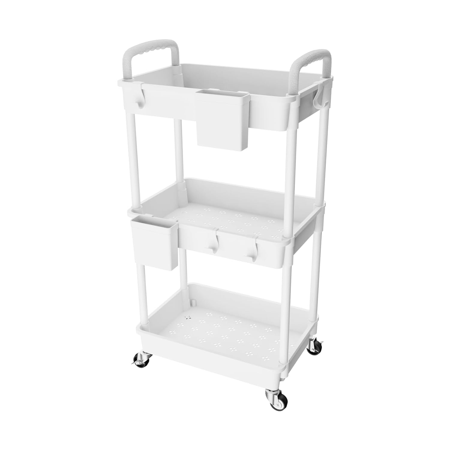 WZTO 3-Tier Rolling Utility Cart 3-Tier Multifunctional Storage Organizer Supply Holder Quiet Multifunctional Organizer for Salon Hospitals Bathroom Kitchen exceptional