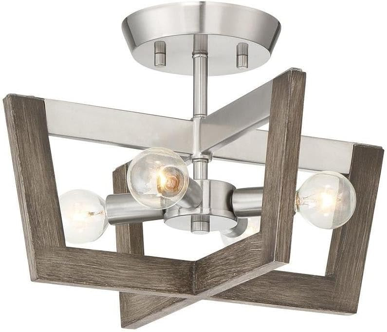 Designers Fountain Westend 4-Light Semi Flush Mount Ceiling Light, Satin Platinum, 93711-SP