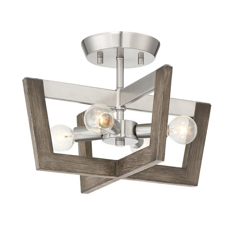 Designers Fountain Westend 4-Light Semi Flush Mount Ceiling Light, Satin Platinum, 93711-SP
