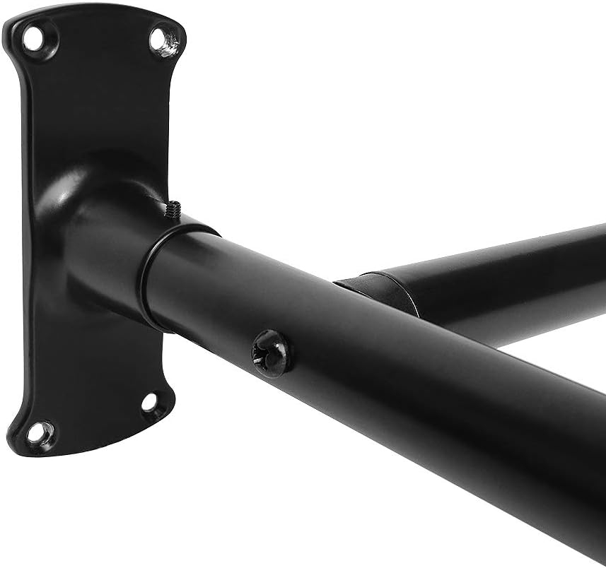 Rustproof 60 in. Large Size by 25 in. Aluminum D-Shape Shower Rod in Black
