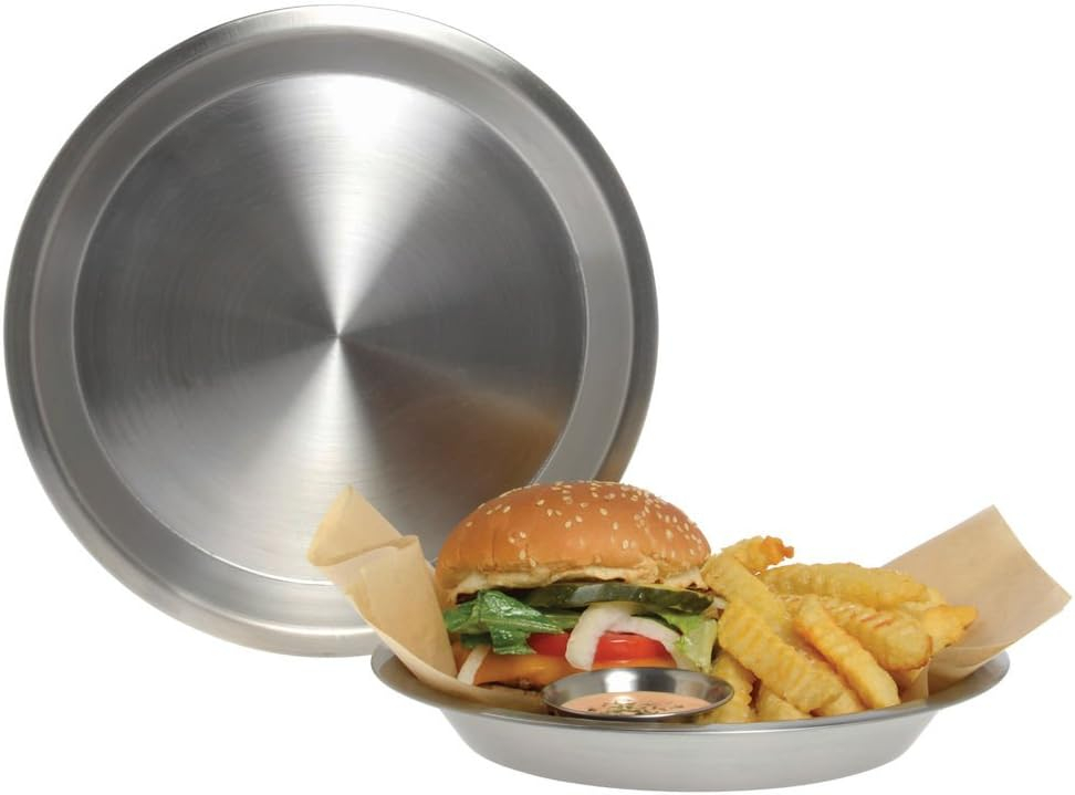 Silver Stainless Steel Round Pie Pan, 9.13" Diameter