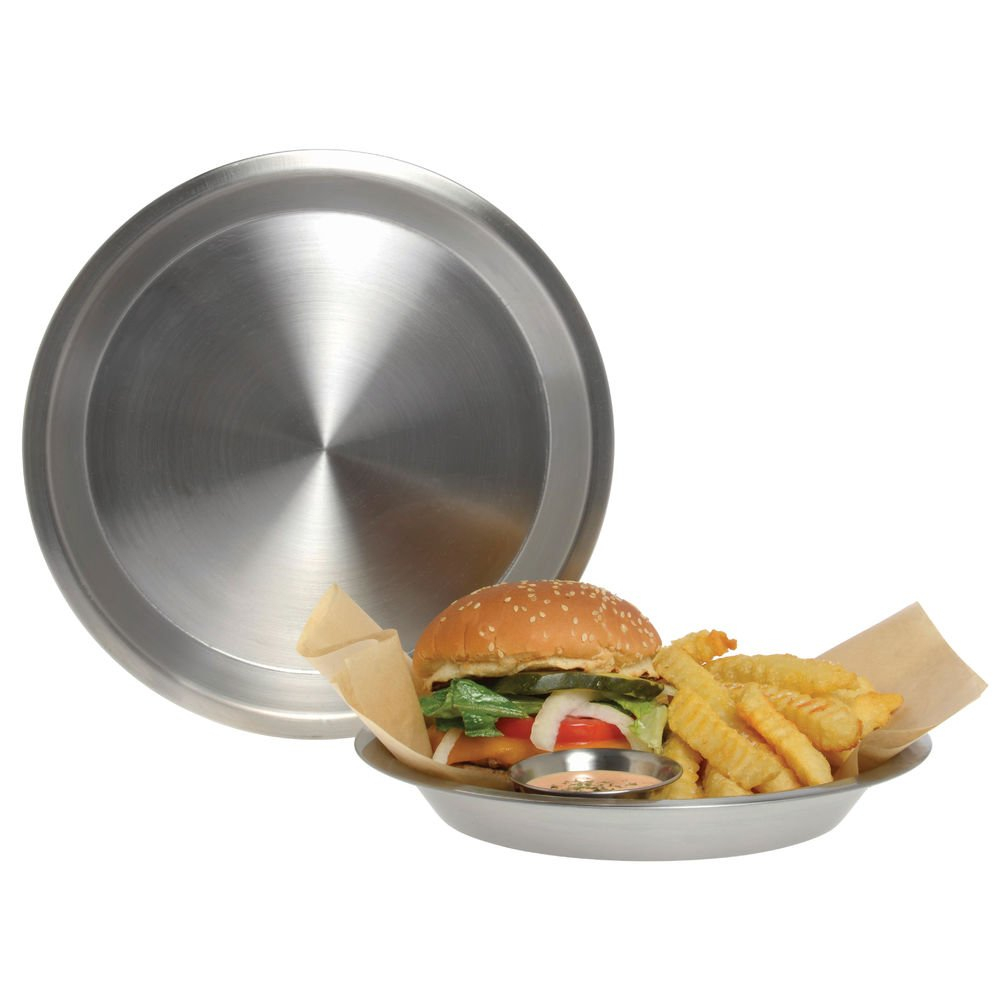 Silver Stainless Steel Round Pie Pan, 9.13" Diameter
