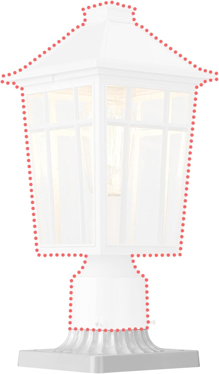 Darkaway Outdoor Post Light Base Mount, Post Light Adapter 3'' Pier Mount Base with White Finish for Deck Porch Patio, 5.5" W x 5.5" D x 2.75" H (2Pack, White)