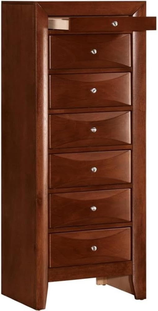 Glory Furniture Marilla 7 Drawer Lingerie Chest in Cherry