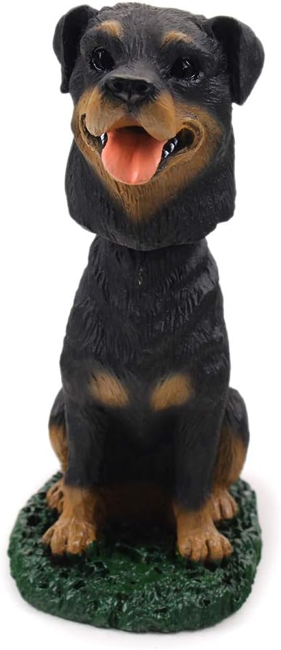oshhnii Dog Figurine Dog Sculptures Attractive Puppy Standing Figurine Statue Simulation Rottweiler