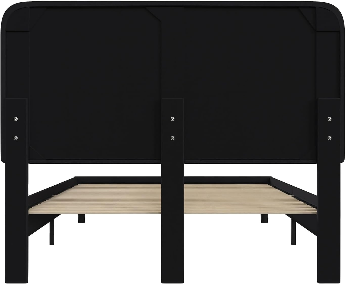 Flash Furniture Addison Charcoal Queen Fabric Upholstered Platform Bed - Headboard with Rounded Edges - No Box Spring or Foundation Needed