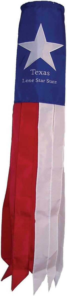 In the Breeze 4150 — 40-inch Texas Windsock — Colorful State Flag Decor — Outdoor Wind Sock Garden Decoration
