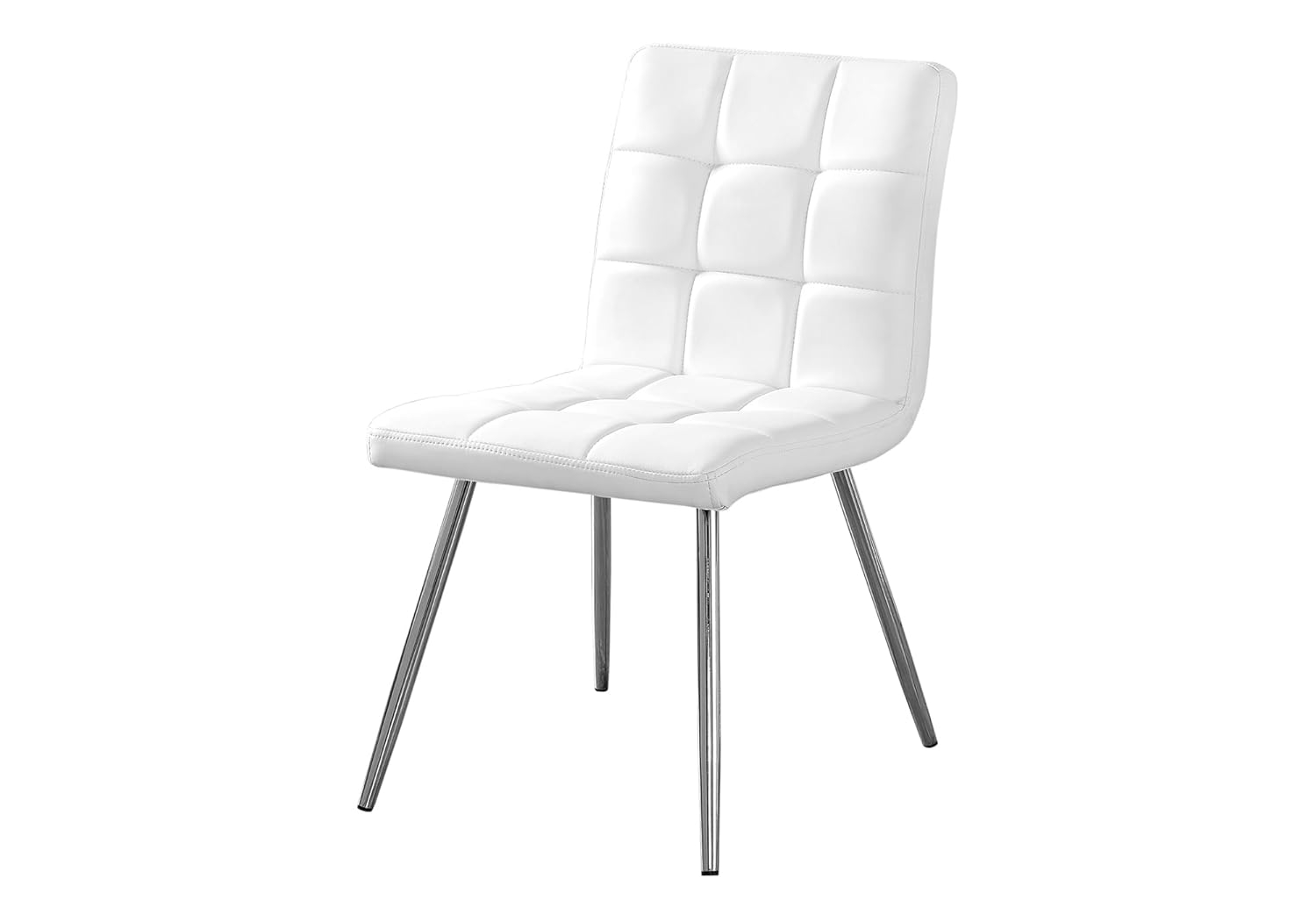 Dining Chair Set Of 2 Side Upholstered Kitchen Pu Leather Look White