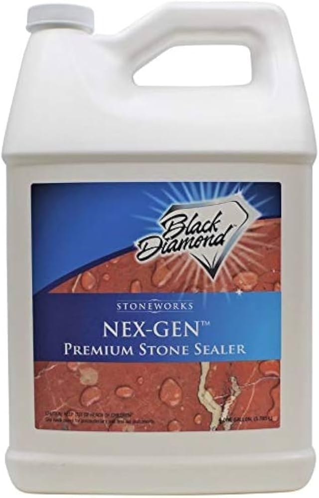 Black Diamond Stoneworks NEX-GEN Natural Stone Penetrating Sealer: Long-Lasting Protection Interior and Exterior ; Granite, Marble, Travertine, Limestone, Grout, Tile, Brick, Slate Floors