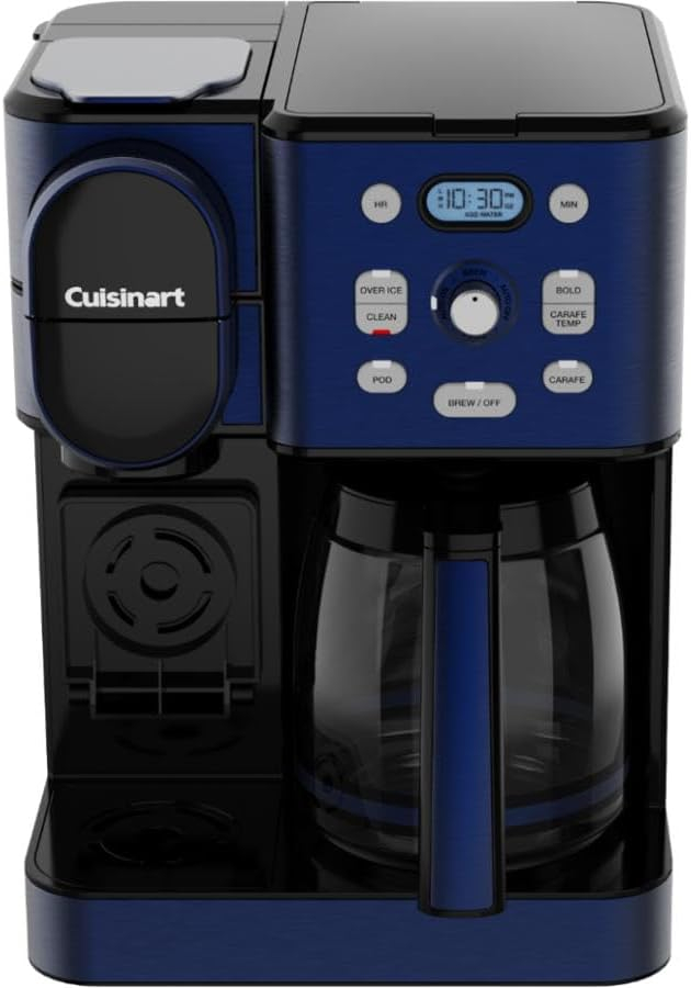 Cuisinart SS-16 Coffee Center 2-in-1 Coffeemaker and Single Serve Combo Brewer, Navy Blue