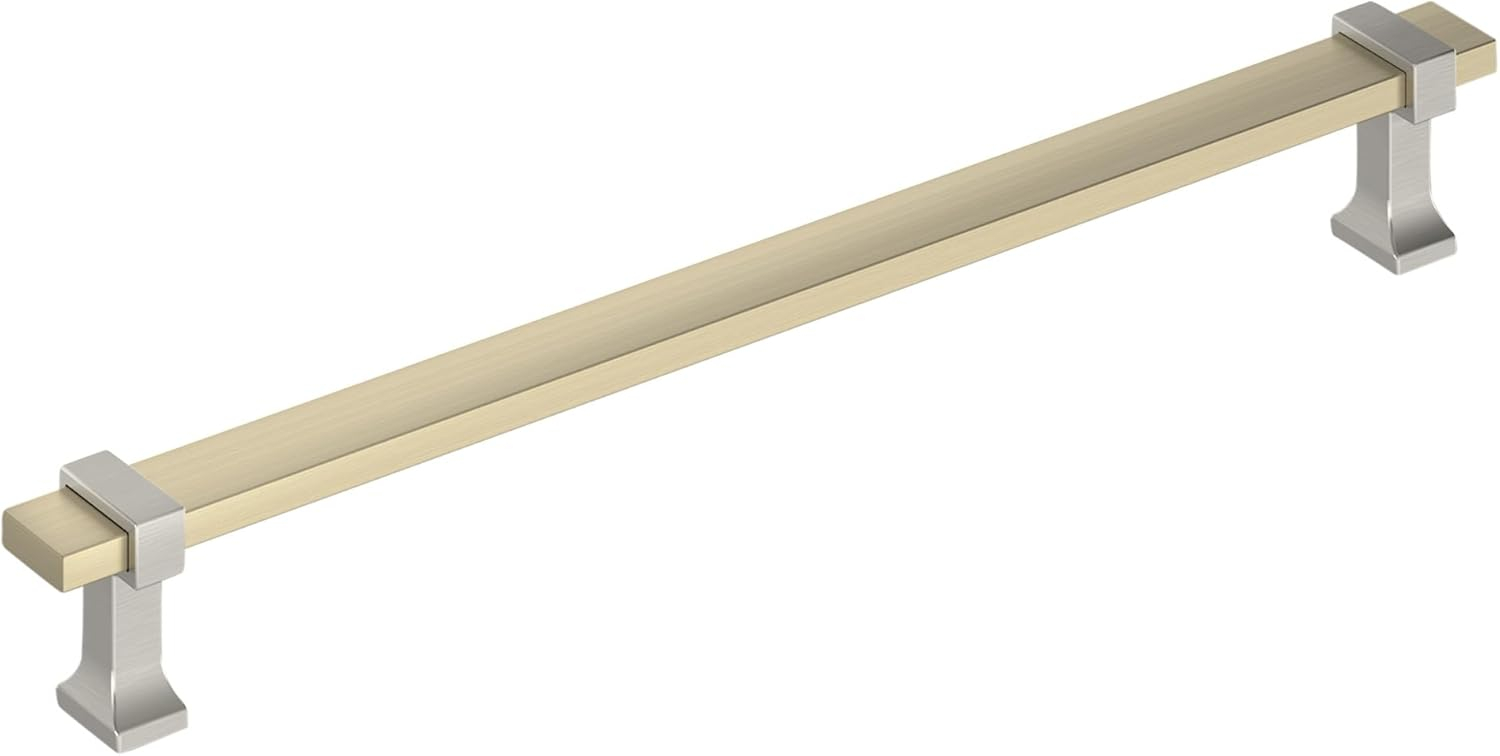 Amerock Overton 12 inch (305mm) Center-to-Center Golden Champagne/Satin Nickel Appliance Pull