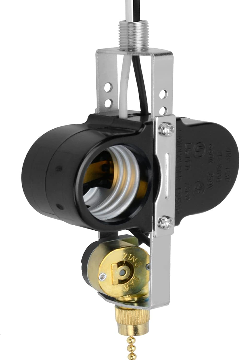 Zing Ear ZE-310D Ceiling Fan Light Replacement Parts, Fan Light Switch Pull Chain Switch for Lamp Holder Socket 660W-Brass