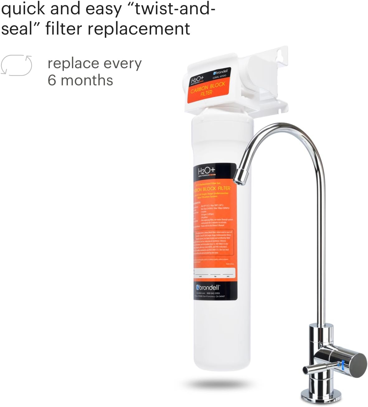 Brondell H2O+ Coral Single-Stage Replacement Filter