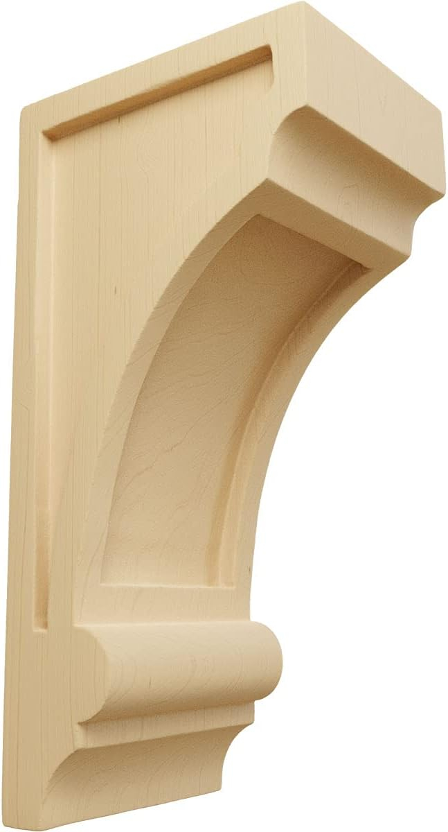 Ekena Millwork 4"W x 5"D x 10"H Diane Recessed Wood Corbel, Alder