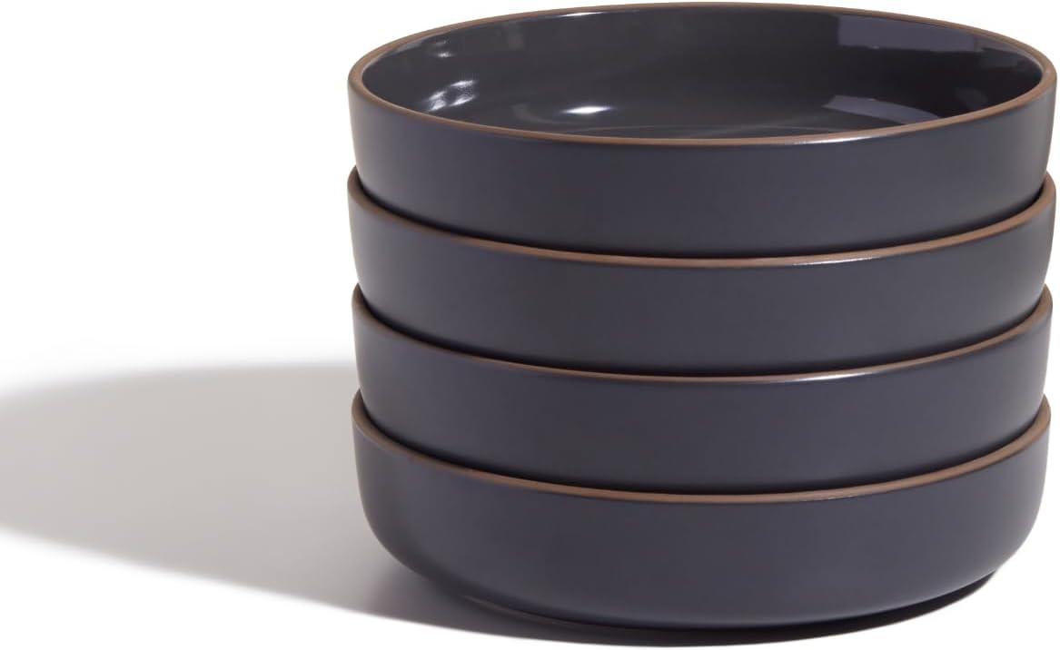 Our Place Dinner Bowls - Set of Four 8.5" Handcrafted Ceramic Pasta Bowls | Deep Plate Bowl Hybrid for Salads, Rice & More | Chip-Resistant, Restaurant-Grade, Stackable, Modular Design | Spice