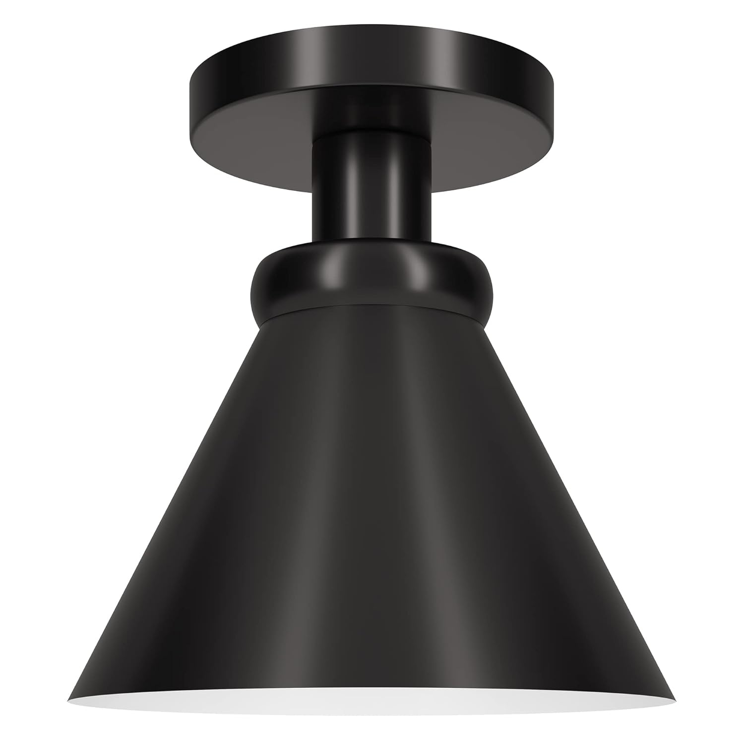 Evelyn&Zoe 8.5" Black Semi Flush Mount
