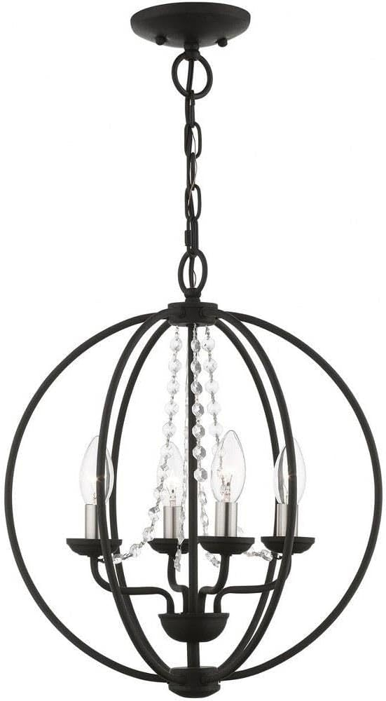 Livex Lighting Arabella 4 - Light Chandelier in  Black/Brushed Nickel