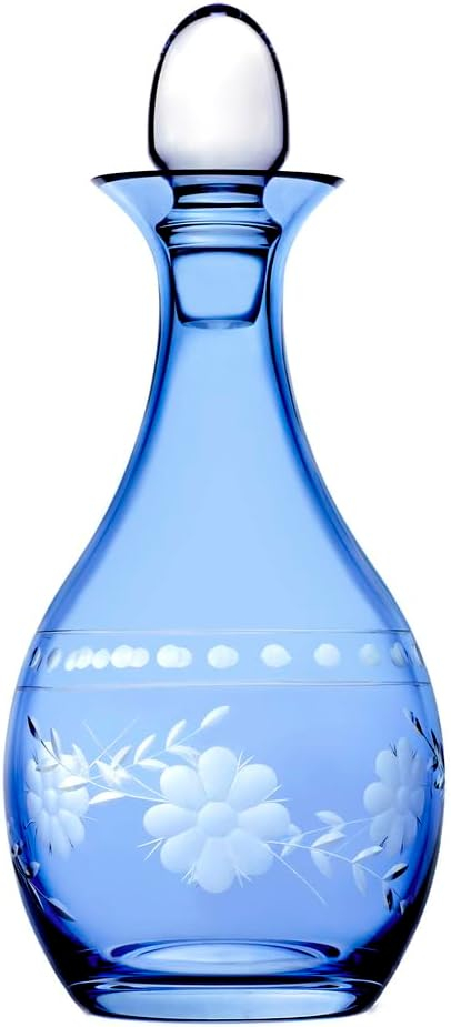 Godinger Silver Art Co Celosia Baby Blue Decanter 48 oz