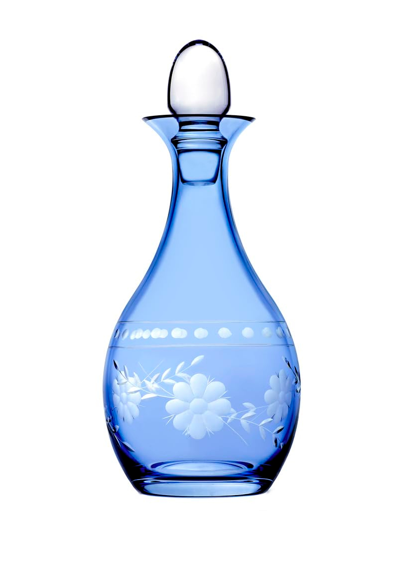 Godinger Silver Art Co Celosia Baby Blue Decanter 48 oz