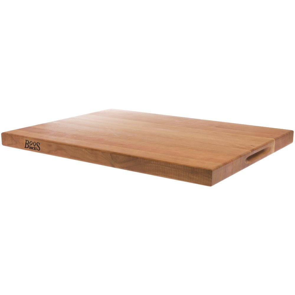 Cherry Wood Rectangular Cutting Board with Handle, 24"
