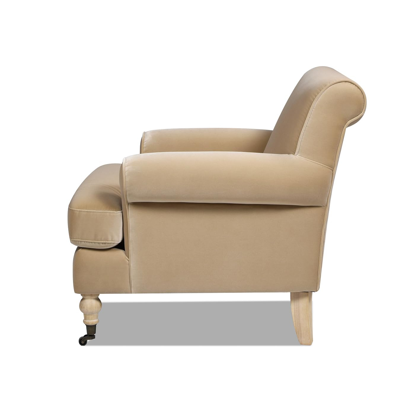 Jennifer Taylor Home Alana 38" Lawson Large Living Room Accent Arm Chair with Metal Casters, Fawn Brown